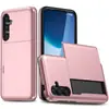 Funda para teléfono con tarjetero deslizante adecuada para Samsung S26 Ultra S25Plus Funda protectora tipo armadura Note20 Moderna A16