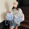 Mochila Escolar Feminina Grande Capacidade 2025 Nova Versátil Estilo Ocidental Estilo Preppy Mochila Moda Mochila Transversal