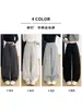 Calça Banana Retro Americana com Rebites para Mulheres, Calça Casual Retilínea Emagrecedora de Cintura Alta para Primavera e Outono com Efeito de Caimento, Calça Jogger Versátil de Perna Larga