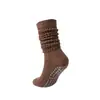 Calcetines de yoga de tubo largo, calcetines de algodón, calcetines largos de rizo, calcetines antideslizantes de fitness Pilates para mujer, suelas engrosadas, calcetines deportivos unisex