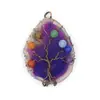 Cuentas redondas de cristal de colores pieza de ágata colgante de árbol de la vida de bronce joyería transfronteriza Amazon ebay al por mayor