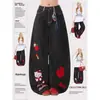 Jeans Retro Americanos de Pierna Ancha para Mujer 2026 Pantalones Casuales Sueltos de Cintura Alta con Diseño de Bordado de Dibujos Animados Pantalones Rectos