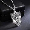 Venda rápida através de St. Michael pingente de escudo retrô masculino em aço inoxidável colar de anjo em aço titânio europeu e americano joias atacado