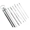 Suministrado Directamente por el Fabricante, Set de Recogedores de Oído de Acero Inoxidable, Herramienta para Eliminar Cera del Oído, Tubo de Almacenamiento Portátil, Set de 6 Piezas