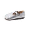 Zapatos de Cuero para Niños 2026 Primavera y Otoño Nuevo Estilo Coreano Zapatos de Princesa para Niñas con Tira en T Zapatos Planos Mary Jane