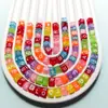 Cuentas de Alfabeto Inglés de Color Acrílico Color Caramelo Transparente Accesorios para Joyería DIY Cuentas Cuadradas de 6 mm para Pulseras