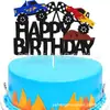 Nuevo Banner de Fiesta de Cumpleaños con Tema de Camión Gigante Hot Wheels de Doble Cara, Bandera Decorativa para Pastel, Tarjeta