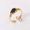 Comercio exterior transfronterizo joyería de alta venta anillo de grava natural apertura ajustable piedra cristal grava pulsera de enrollar
