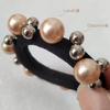 Cuerda para la cabeza de perla, estilo coreano para estudiantes, anillos sencillos para el cabello, cuerda para el cabello estilo Mori para mujeres, cuerda para la cabeza Marubeni, banda de goma con cubierta de cuero