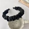 Diadema negra de intestino grueso Corea del Sur accesorios para el cabello de alta gama satén diadema plisada francesa lavar la cara parte superior craneal alta cueva para el cabello al por mayor