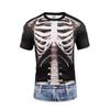 Camiseta Masculina de Manga Curta Estampada em 3D Geométrico Estéreo de Elo Grande Transfronteiriço Irregular Camiseta de Manga Curta Fabricante Masculino