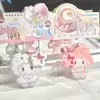 Chaveiro Pixel Gatinho Desenho Animado Mochila Escolar Pingente de Acrílico Fofo para Estudante Pingente de Melhor Amigo Presente