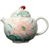 Mojibiluo Tinta Azul Nube Loto Pintado a Mano Colección de Juegos de Té Arita-yaki para Uso Doméstico Juego de Té Kung Fu con Tetera, Gaiwan y Tazas de Té