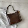 Bolsa de Palha Tendência Feminina Bolsa Saco 2025 Nova Moda de Nicho Bolsa de Axila Textura Retrô Bolsa de Ombro Único Transversal