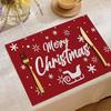 Placemat de Linho Papai Noel Quadrado Decoração de Restaurante Nórdico Feriado Festivo Alce Jogo Americano Atacado