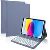 Adequado para iPad A16 11 Polegadas 2025 Teclado Bluetooth Estojo de Couro 10ª Geração Cor da Face Tecla Branca Teclado Retroiluminado