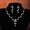 Joias de casamento para noivas mulheres terno de decoração de colar de noiva corrente de garra de moda colar de banquete totalmente cravejado de diamantes brincos