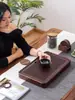 Bandeja de té de madera maciza de palo de rosa modelo nuevo 2024 bandeja de almacenamiento de agua para el hogar mesa de té pequeña seca de madera para sala de estar