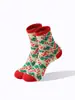 26 Calcetines Navideños Transfronterizos Nuevos de Papá Noel Sorpresa Festiva en Stock, Calcetines Divertidos de Media Caña de Moda al por Mayor de Fabricantes