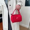 Bolsa de veludo cotelê feminina, bolsa de travesseiro de grande capacidade 2025, novo estilo coreano, bolsa cilíndrica simples para mulheres, bolsa casual portátil