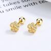 Pequeno fio de flor orelha stud feminino 925 prata esterlina simples ins parafuso fivela orelha stud brincos elegantes joias nicho
