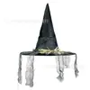 Chapéu de Bruxa Transfronteiriço, Chapéu de Mago, Chapéu de Festa de Bruxa Mendiga Preto de Halloween, Chapéu de Bruxo Mágico, Chapéu de Mago