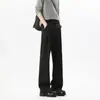 Pantalones de Traje Negros Holgados Cleanfit para Hombre, Estilo de Alta Inteligencia Primavera 2026, Pierna Recta, Pantalones de Negocios que Alargan las Piernas