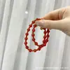 Pulseira de Ágata Vermelha Natural para Mulheres, Nova Pulseira de Duplo Círculo Estilo Chinês, Pulseira Atrai-Riqueza para o Ano de Nascimento, Presente de Feriado Atacado