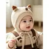 Gorro de Lana para Bebé Otoño Invierno Tejido con Protección para Orejas para Niños Niñas Bebés Niños Pequeños Estilo Coreano Lindo Cubre Cabeza Cortavientos Grueso Cálido