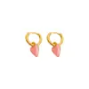 Pendientes de Corazón de Esmalte Vintage Estilo Palacio Retro Pendientes Versátiles Pendientes de Nicho de Gama Alta Venta al por Mayor