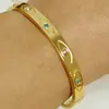 Conjunto de Pulseras de Acero Inoxidable Doradas Transfronterizas con Clavos de Diamante Pulsera de Trébol de Cuatro Hojas Cintura Pequeña Brazaletes Dorados