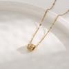 Versión coreana de Cadena de titanio de lujo dorado incrustada de diamantes para mujer, moda, colgante H grande para la cintura, cadena para la clavícula de alta calidad de celebridad de internet, venta al por mayor