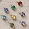 Nuevo Colgante Colorido de Piedra de Nacimiento S Twelve Geométrico Redondo 6*6mm Colgante Simple de Circonita Exquisitos Accesorios DIY