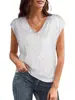 Camiseta de fiesta sexy con escote en V y lentejuelas brillantes perladas para mujer, estilo transfronterizo europeo y americano, de verano, nueva, de Amazon