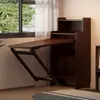 Mesa dobrável e estante integradas para uso doméstico, mesa de computador multifuncional, bancada de trabalho, mesa de jantar simples para apartamentos pequenos e moradias alugadas