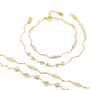 Pulseira de Aço Inoxidável Estilo Europeu Luxo Leve Nicho Banhada Cor Dourada 18K Pulseira de Corrente com Elo de Haste Ondulada Colorfast para Mulheres Atacado