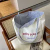Bolso de Hombro Rayado de Doble Cara de Nuevo Estilo, Bolso Tote de Gran Capacidad, Bolso de Lona para Estudiante Bordado de Textura de Alta Calidad