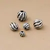 Cuentas de Plata de Ley S925, Cuentas Sueltas, Cuentas Retorcidas, Cuentas de Sandía, Separadores de Cuentas de Buda, Materiales para Manualidades DIY Hechos a Mano, Accesorios Lisos de Plata