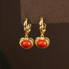 Pendientes de gota de agua Ruyi de plata de ley 925, producto original, nuevos pendientes de jade Hetian para mujer, regalo sencillo y elegante para amantes de las manzanas.