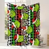 Série Monstro Verde Grinch Manta de Flanela para Feriado de Natal Presente Manta para Soneca no Escritório em Casa Venda por Atacado