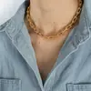 Collar y Pendientes con Hebilla de Herradura de Acero de Titanio Pendientes de Cadena en Forma de U de Acero Inoxidable de Moda Conjunto de Pulsera y Collar para Hombres y Mujeres Parejas