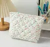 Bolsa de Cosméticos Acolchada para Mujer Portátil Estilo Pastoral Pequeña Floral Octagonal Bolsa de Almacenamiento para Lavar Neceser de Gran Capacidad