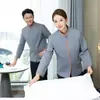 Ropa de trabajo para limpieza de bordes masculina limpieza de casas habitación de hotel tía transpirable manga larga femenina