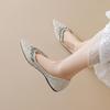 Waiwai Girl 5933-20 Zapatos Planos de Punta Francesa para Mujer con Escote Bajo, Zapatos de Boda con Pedrería, Zapatos Elegantes para Mujer con Vestido