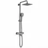 Conjunto de Chuveiro com Corpo Principal de Cobre Puro Prata Galvanizada Topo Quadrado Chuveiro de Mão Montado na Parede para Banheiro Doméstico