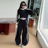 Traje de niña primavera y otoño 2024 nuevo en línea popular estilo extranjero vestido de otoño para niños estilo coreano suelto conjunto deportivo de dos piezas para niñas
