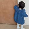 Ropa de Otoño para Bebés y Niños, Ropa de Otoño para Niñas, Ropa Infantil Estilo Coreano, Vestido de Hongo de Doble Capa para Bebé, Falda de Mezclilla de Otoño para Bebé