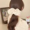 Grampo Banana Plissado Floral Suave Estilo Coreano Ruffle de Chiffon Presilha Vertical Acessório de Cabelo Elegante e Delicado Estilo Fada para a Parte de Trás da Cabeça Presilha de Rabo de Cavalo