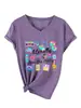Literalmente de los Años 1900 Amazon Ebay Sitio Independiente Moda Casual de Moda para Mujer Camiseta de Manga Corta con Cuello en V