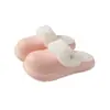 Pantuflas de Algodón de Color Sólido EVA para Mujer, Estilo Nuevo de Otoño e Invierno, para Interiores del Hogar, con Felpa Adicional, Antideslizantes, Impermeables, Cálidas
